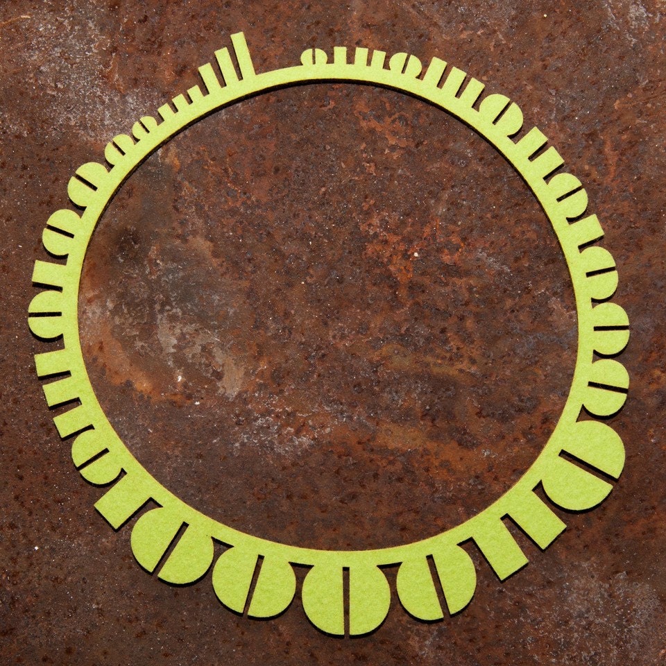 Binary II Necklace // Lime // Laser cut felt
