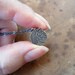 Tiny etched brass medallion necklace with a paisley pattern - ready to ship