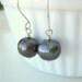 Large Black Peacock Pearl and sterling silver earrings