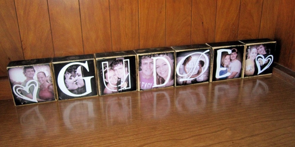 PERSONALIZED Photo Letter Blocks- for your wedding- MR. and MRS. reception decoration