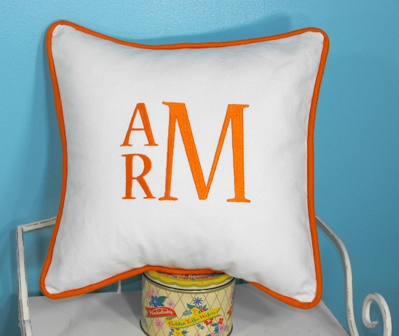 Large Font Monogrammed Pillow Cover - 16 x 16 square