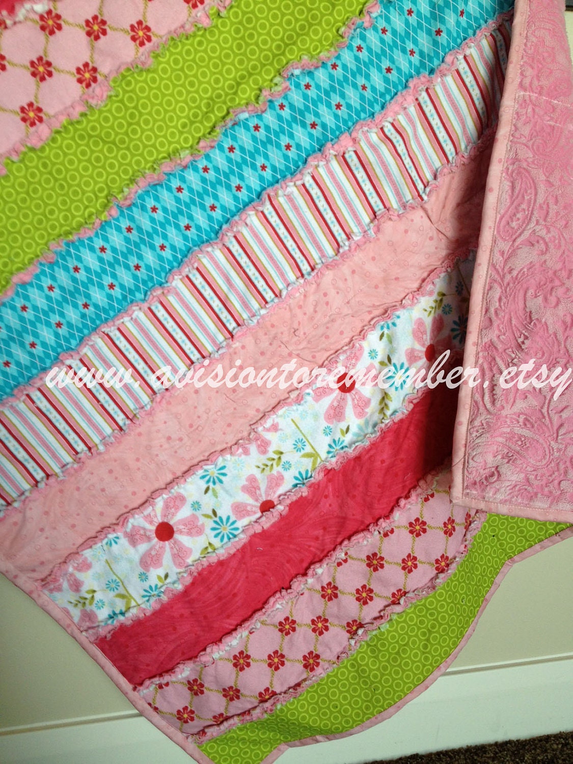 Strip Rag Quilt Sewing Pattern, quilting, binding, Baby Blanket, Instant Download