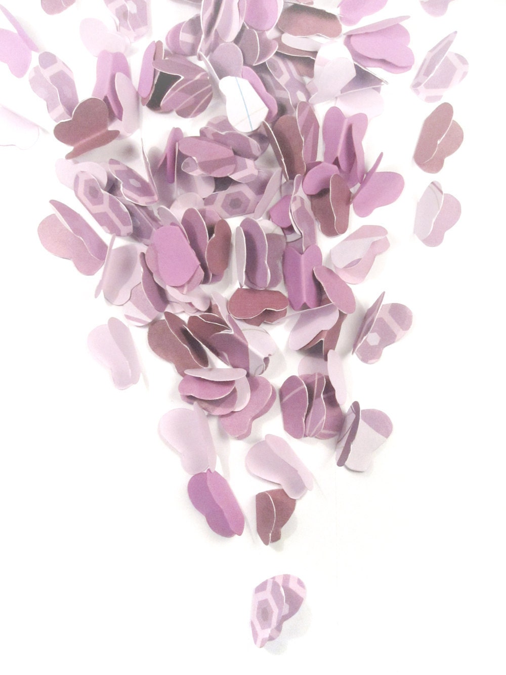 100 Small Paper Butterfly Cut Outs - Purple Patterned Cardstock