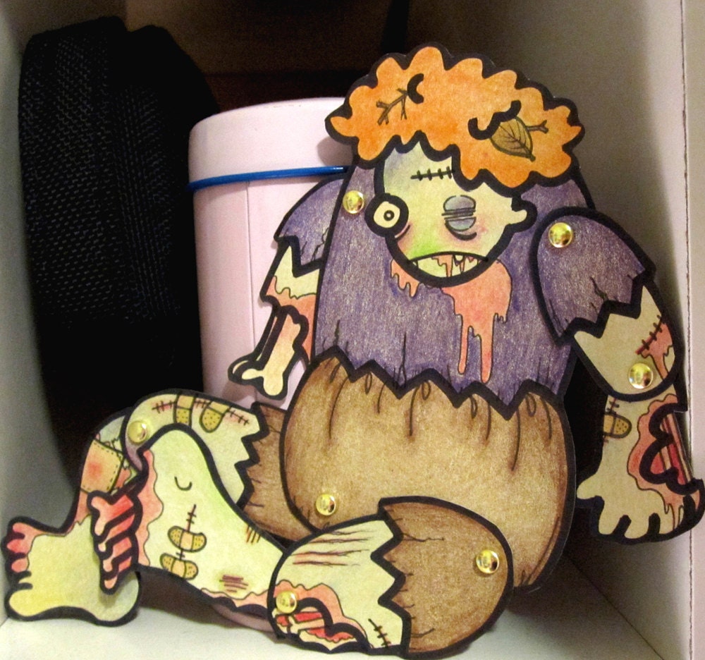 PDF Zombie Thelma - Jointed Paper Zombie Doll