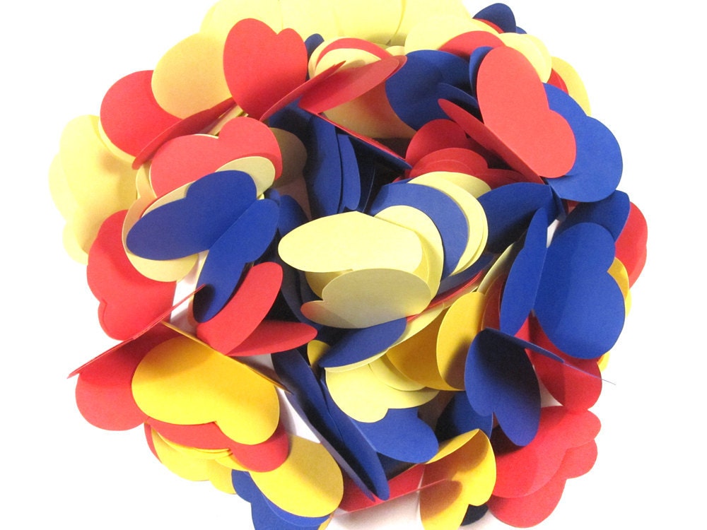 73 Medium Paper Butterflies - Yellow, Red, Blue Cardstock
