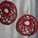 Burgundy Crochet lace earrings