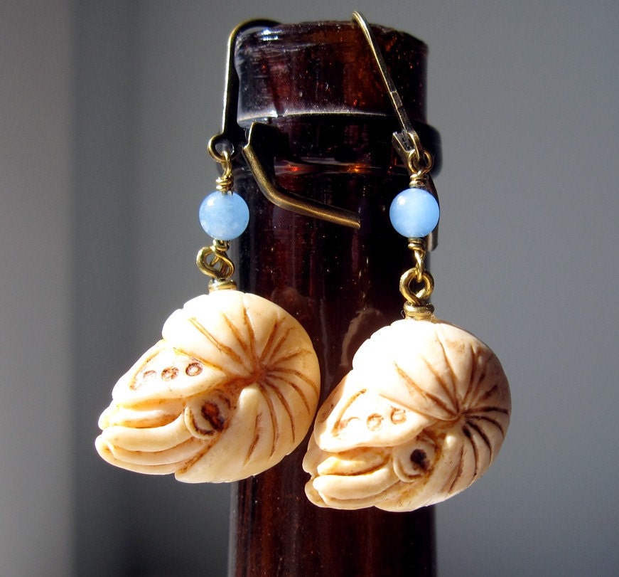 The Nautilus and the Deep Blue Sea - Earrings