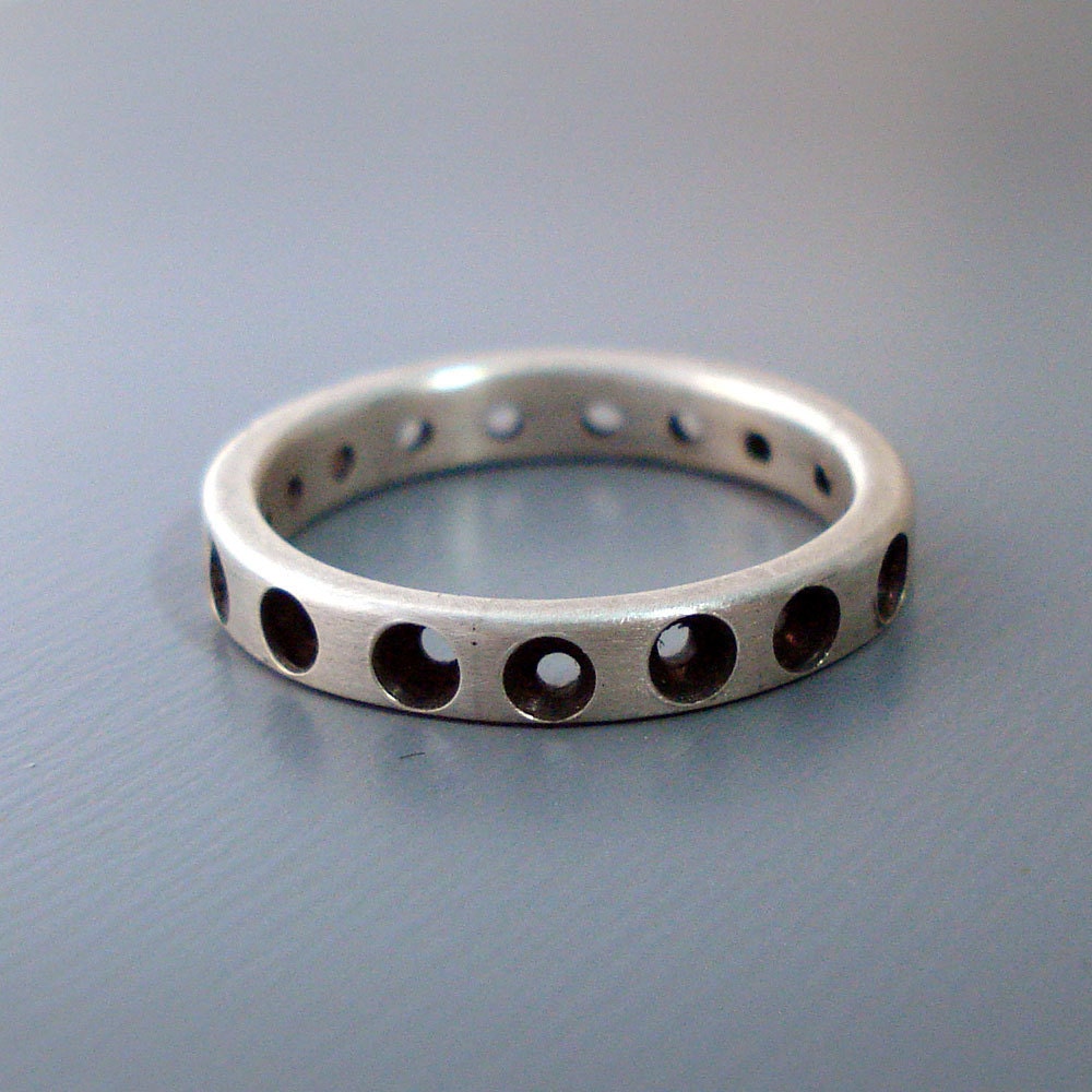 Drilled Sterling Silver Ring