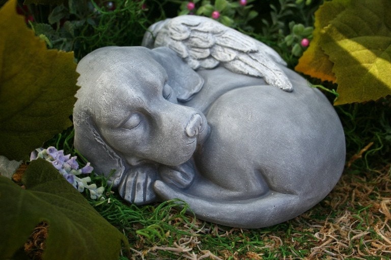 Dog Angel Statue - Beautiful Pet Memorial Garden Sculpture