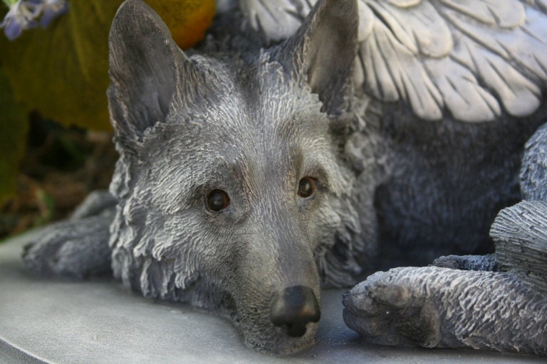 German Shepherd Angel Dog Statue - "Forever My Guardian Angel"