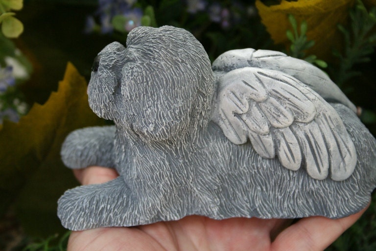 Dog Angel Statues - Dog Memorials - Mixed Breed, Terrier, Shih Tsu, Bichon Frise