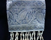 Tiny Purse, Blue/Silver Paisley Tapestry