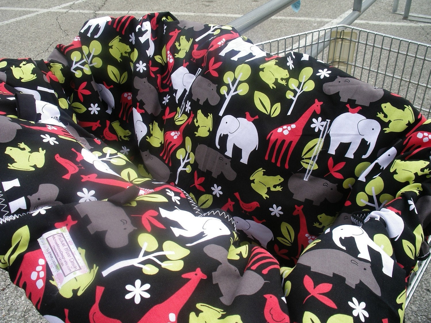 Shopping cart cover for boy or girl BABY ZOOLOGY BLACK... Shopping Cart Cover