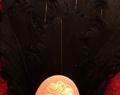 Black , Black fascinator, 1920s flapper girl, Hollywood glam, Skull, Skeleton, skull fascinator,Skeleton cameo, skeleton fascinator,ON SALE