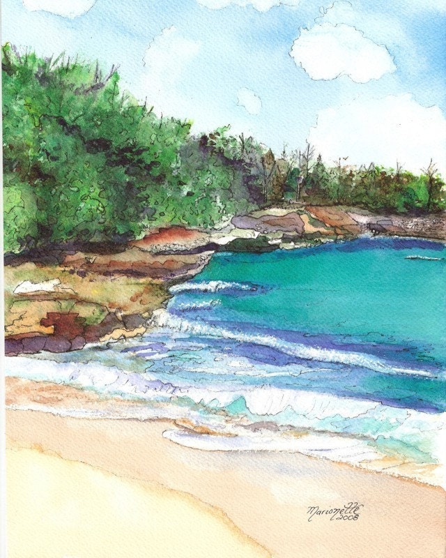 Kauai Seascape print 8x10 Strolling Mahaulepu