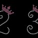 Rhinestone Iron On Transfer DIY Girly Birthday Number with Princess with Crown (Personalization Optional)