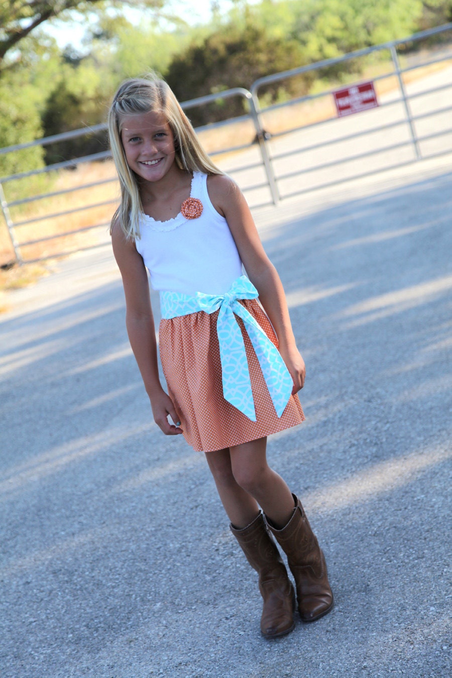 GIRLS PDF Pattern Colorblock Dress Tutorial 2 - 12 years BONUS Fabric Rosette notes