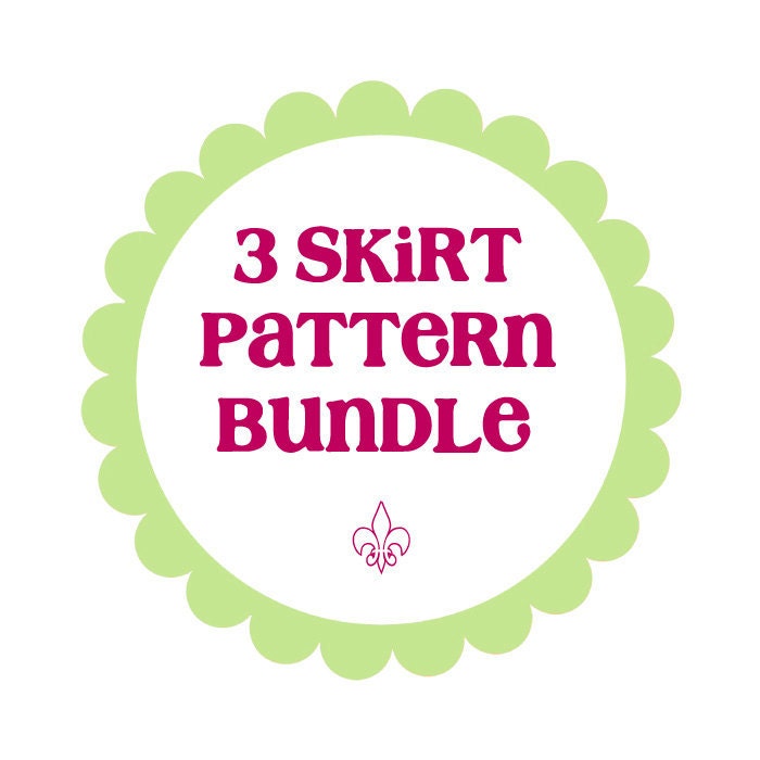 3 Pattern Skirt Pack Girls Twirl , Panel and Simple Skirt DIY PDF Tutorial beginner perfect