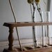 vintage wooden rack with test tubes