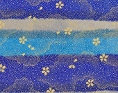 Gold, Grey Blue Japanese Yuzen Chiyogami Washi Paper Sheet 23 x 15 cm (9 x 6 inches)