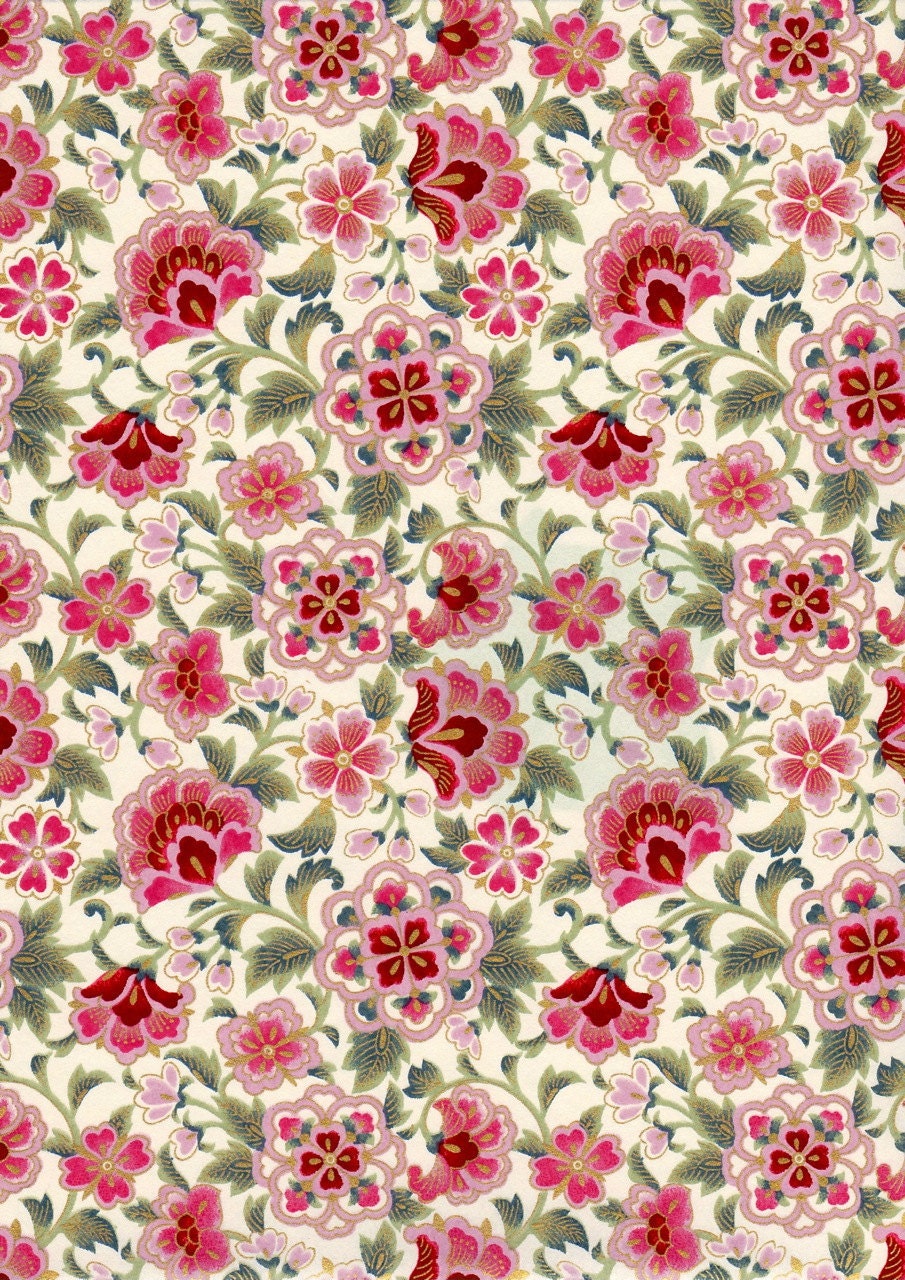 Pink Moroccan Style Japanese Yuzen Chiyogami Washi Paper Sheet 23 x 15 cm (9 x 6 inches)