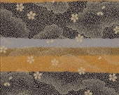 Gold Black Grey Ochre Floral Japanese Yuzen Chiyogami Washi Paper Sheet 23 x 15 cm (9 x 6 inches)