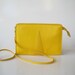 80s NEON YELLOW leather shoulder bag