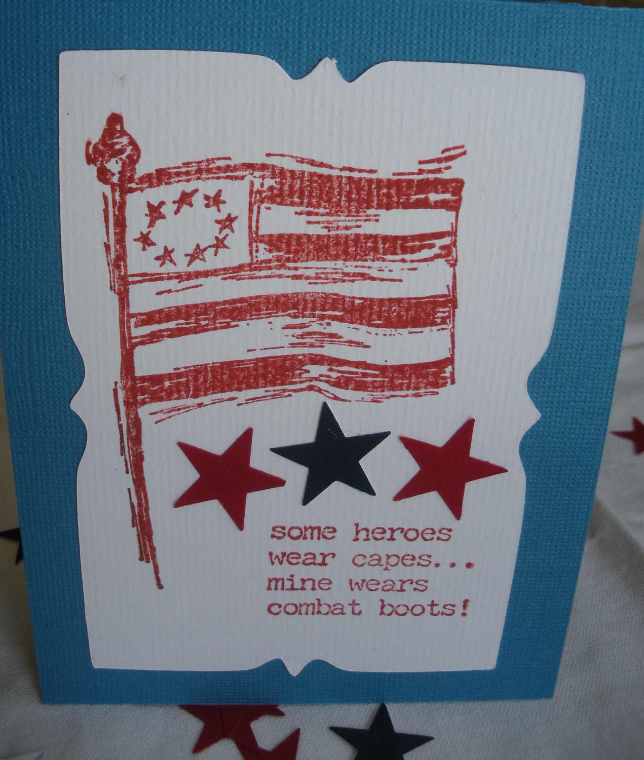 Some Heros Wear Capes, Mine Wears Combat Boots Handmade Card