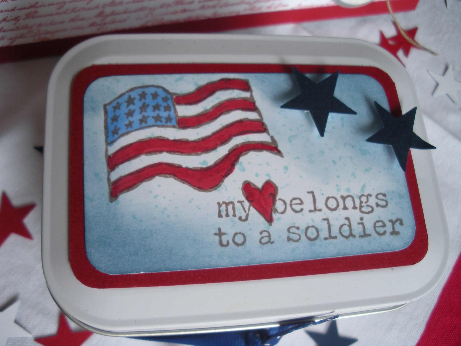 My Heart Belongs to a Soldier Handmade Gift TIN