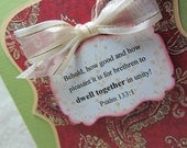 Scripture Handmade Card  Psalm 133   1  Dwell Together In Unity