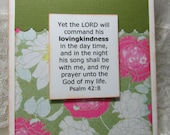 Scripture Handmade Card  Psalm 42  8 Lord Will Command His Lovingkindness