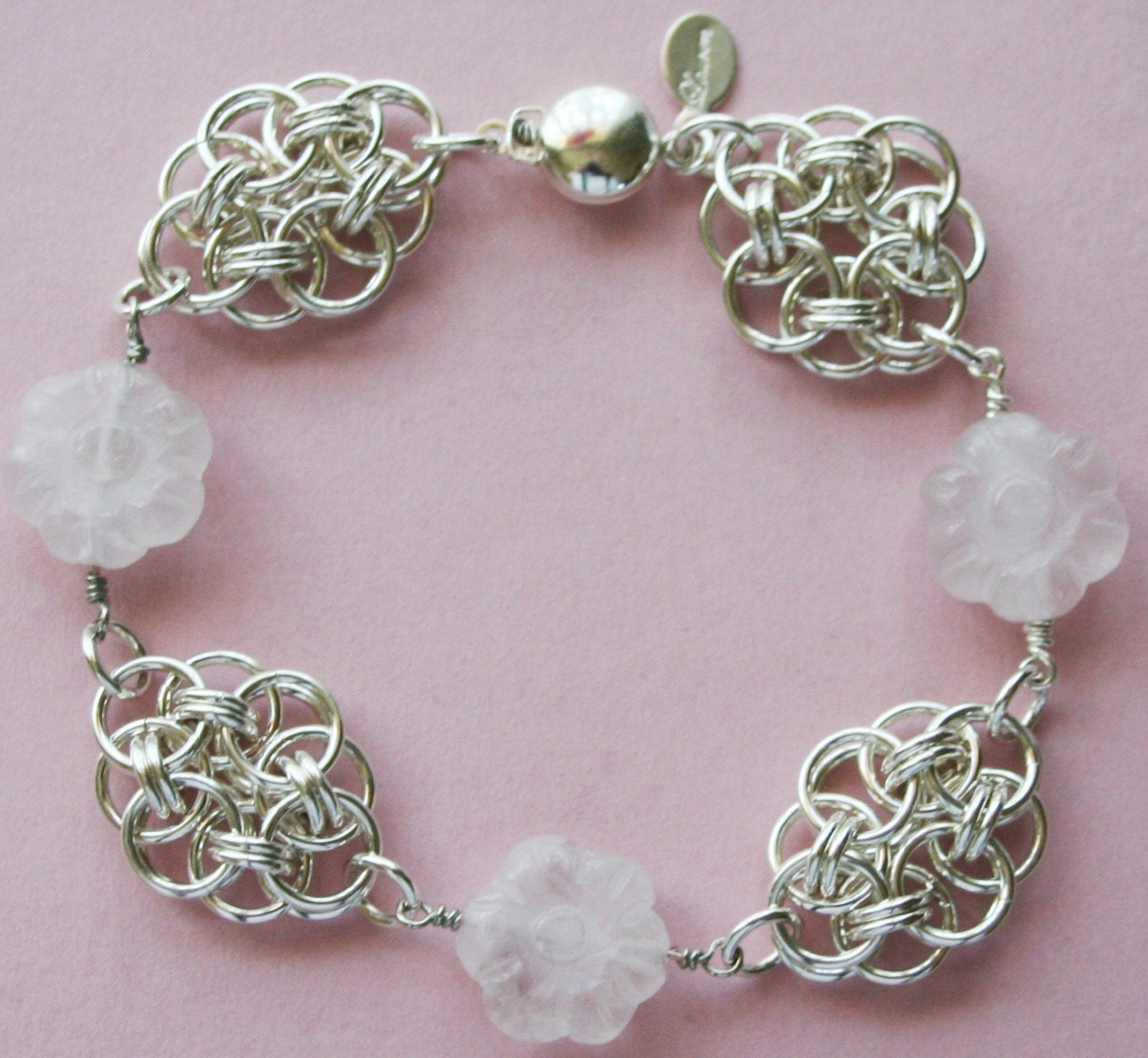 SALE Chainmaille Bracelet English Rose Garden