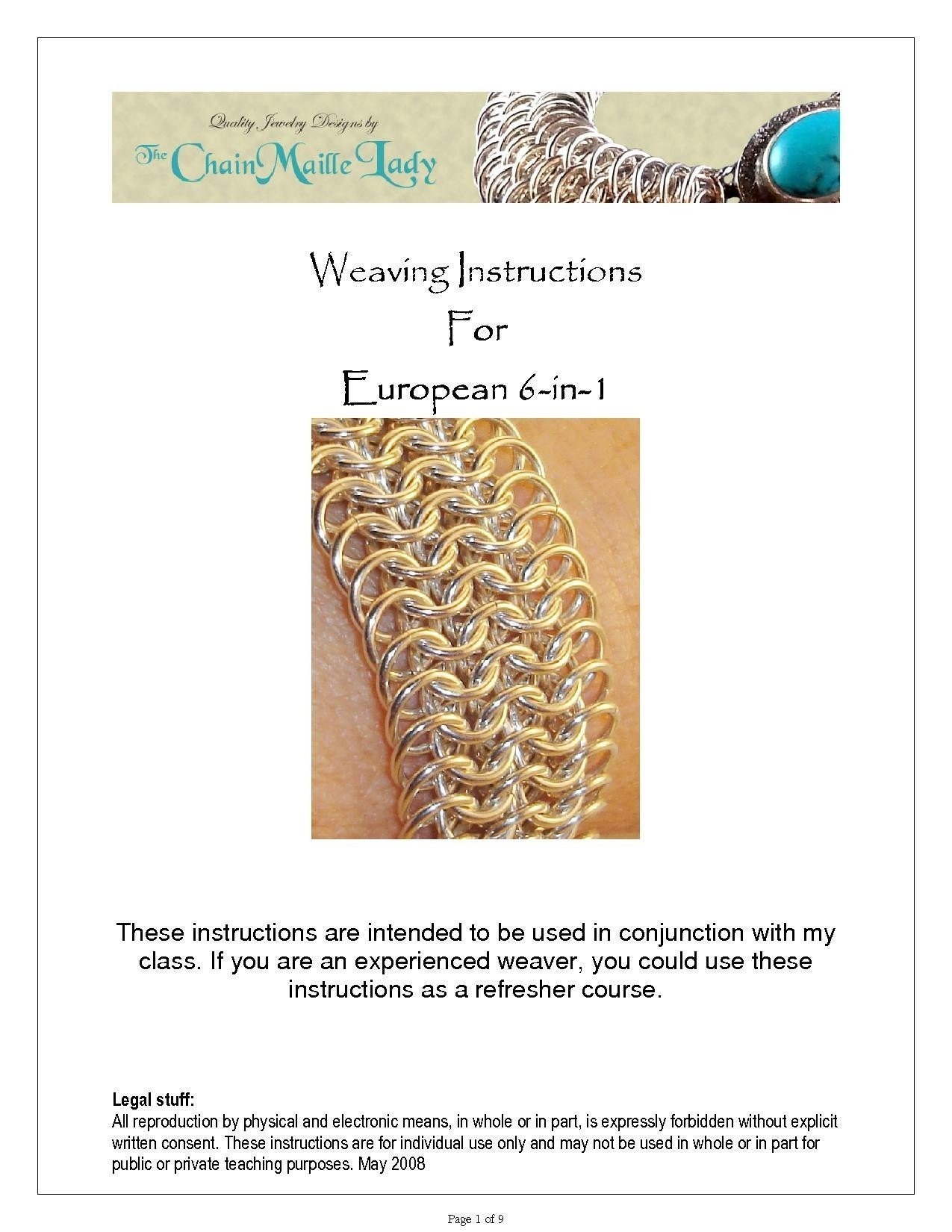 Chainmaille Instructions PDF European 6-In-1 Chainmaille Bracelet