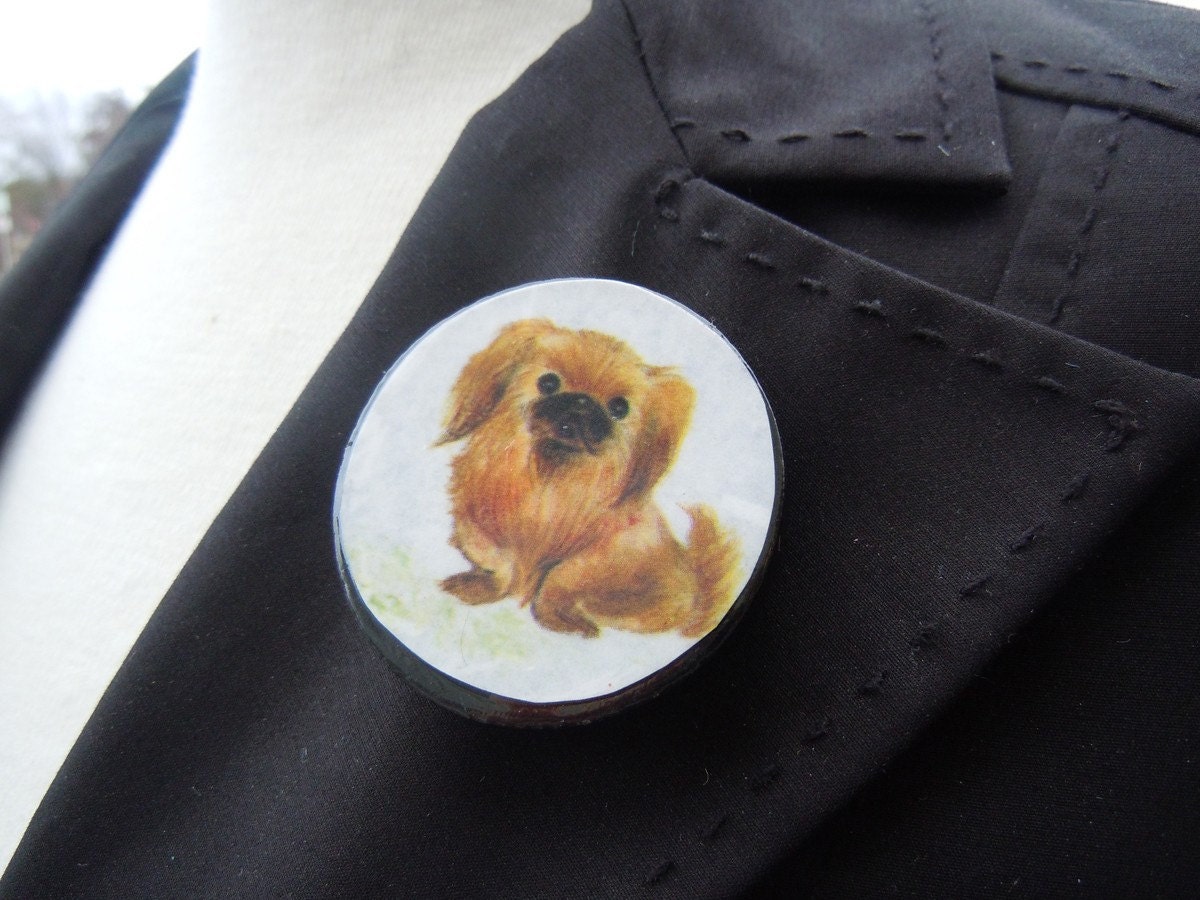 Pekingese Dog brooch