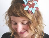 Burnt Orange and Baby Blue Flower