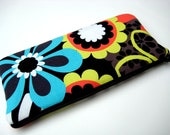 Pencil Case Makeup Bag in Clementine Flower Shower