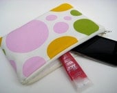 Makeup Bag Slim in Clementine Orange Dream Dot