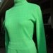 Vintage 60s Green Dress - MOD Knit Jonathan Logan Bleeker Street Bust 42 Curvy - Medium