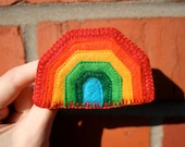 Geometric rainbow felt brooch Red / orange / yellow / green / blue
