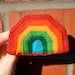 Geometric rainbow felt brooch Red / orange / yellow / green / blue
