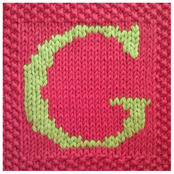 PDF Knitting pattern capital letter G afghan / blanket square - instant download after purchase