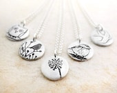 Bridesmaid necklaces - silver - Set of 5 your choice of design. Wedding jewelry