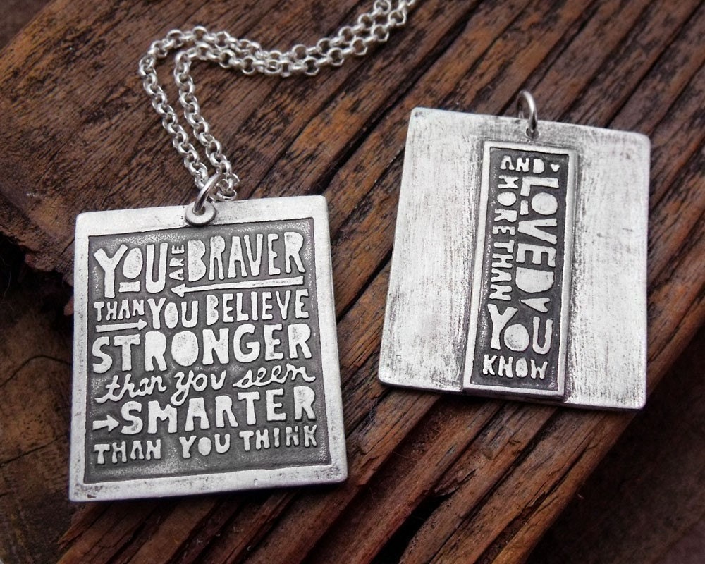 You are braver than you believe necklace