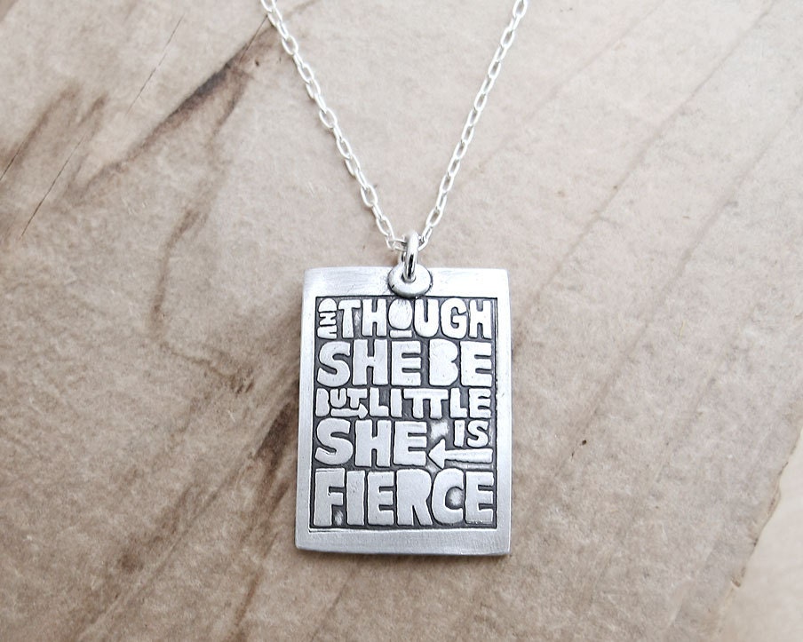 Motivational quote necklace - Shakespeare - silver inspirational quote jewelry
