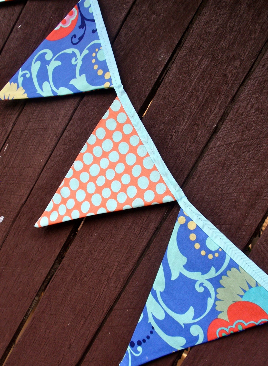 SALE Bunting / flags / pennant strings - Paradise Garden Spot (Amy Butler) Il_570xn