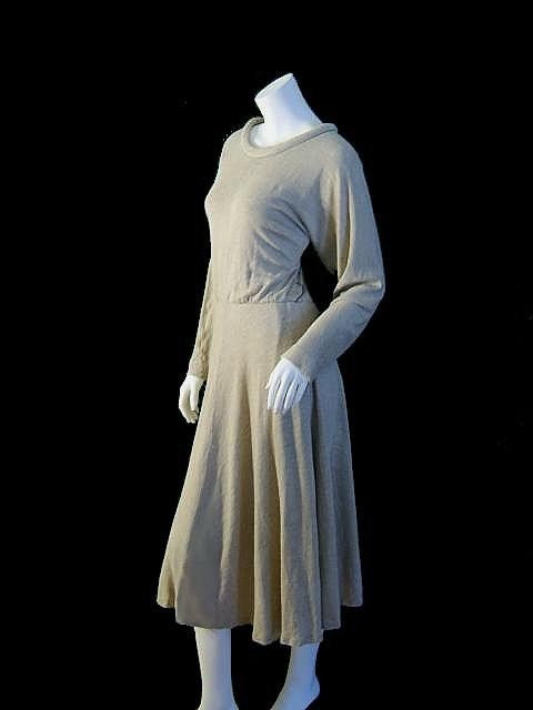 Natural Vintage 80's Swingy DOLMAN SLEEVE Flare Dress M