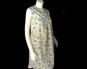 FLOWER BASKETS & BUTTERFLIES Vintage 60's Tunic Shift Dress S