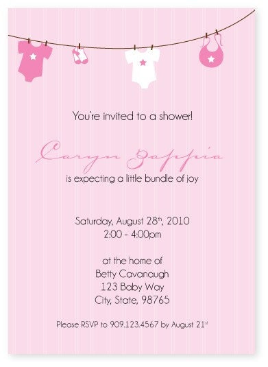 Baby Shower Invite DESIGN - Clothesline