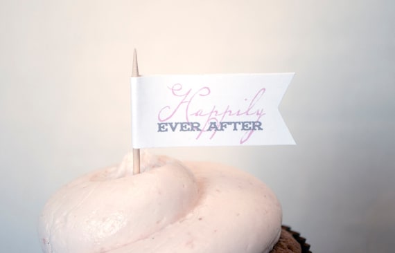 Happily Ever After - Cupcake flags Il_570xn