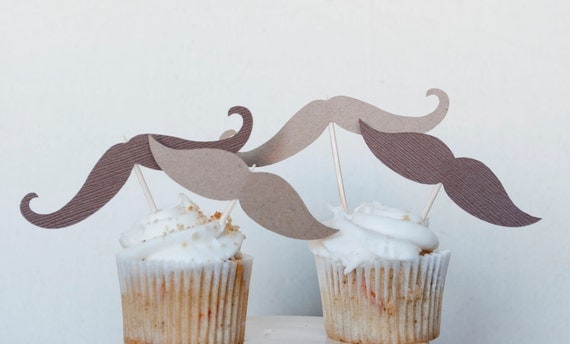 Cupcake-stache - Cupcake toppers - Set of 12 Il_570xn